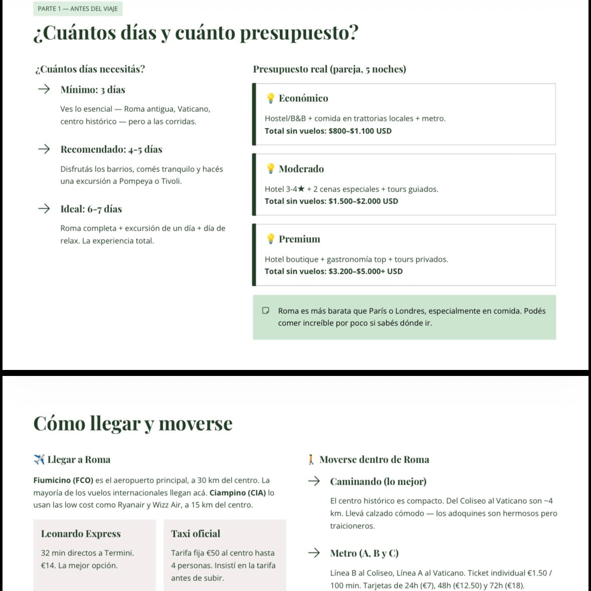 🗿 Guía Premium Roma 2026 | Itinerarios, Qué Ver, Dónde Comer y Consejos de Viaje