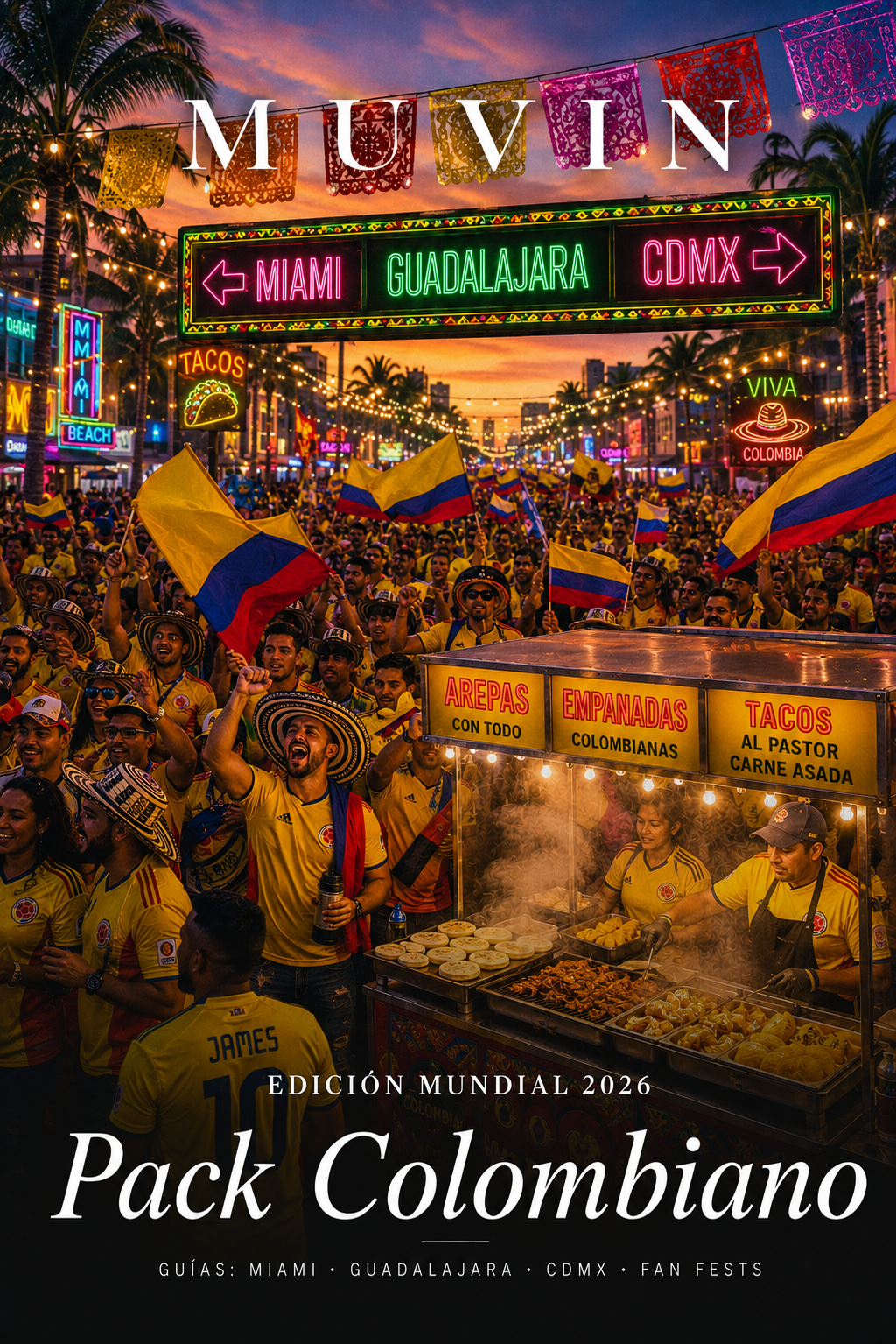 Pack Colombiano Premium Muvin: Miami + Guadalajara + CDMX