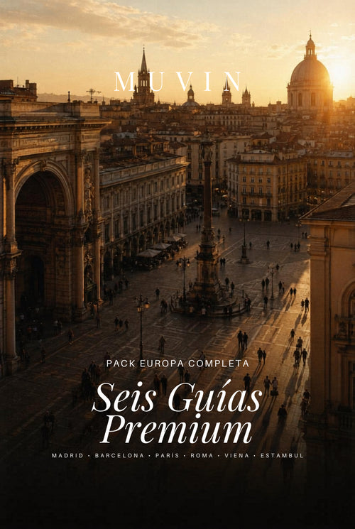 Pack 6 guías de viaje Europa 2026 de Muvin: Madrid, Barcelona, París, Roma, Viena y Estambul