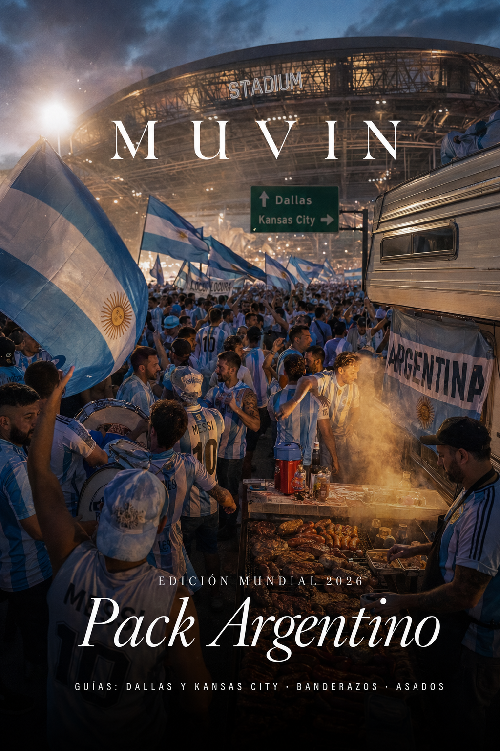 Pack Argentino Premium Muvin: Kansas City + Dallas Mundial 2026