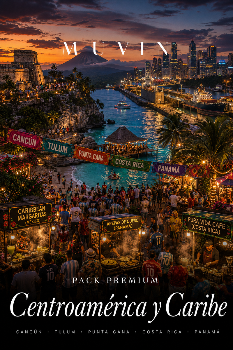 🌴 Pack Centroamérica y Caribe | 5 Guías Premium Muvin — Cancún, Riviera Maya y Tulum, Punta Cana, Costa Rica y Panamá
